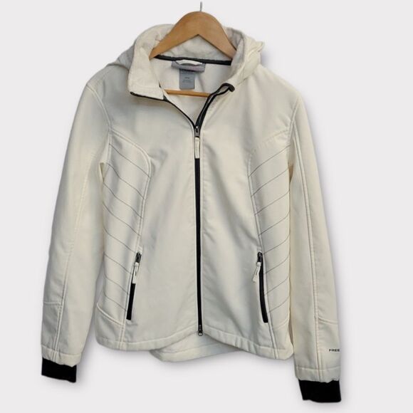Free Country Off White Hooded Lined Zip Up Jacket Coat - Picture 4 of 14